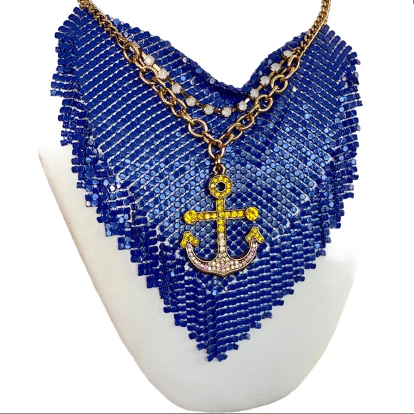 🛑SOLD🛑 Betsey Johnson Mesh Anchor Frontal Drop Necklace - Picture 3 of 9